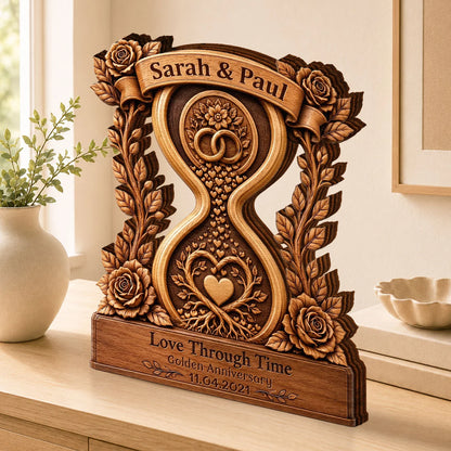 Personalized Anniversary Wooden Plaque personalization view for Couples