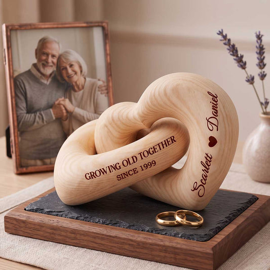 Personalized Couples Wooden Hearts Plaque for Wife with personalized design details for meaningful gifting