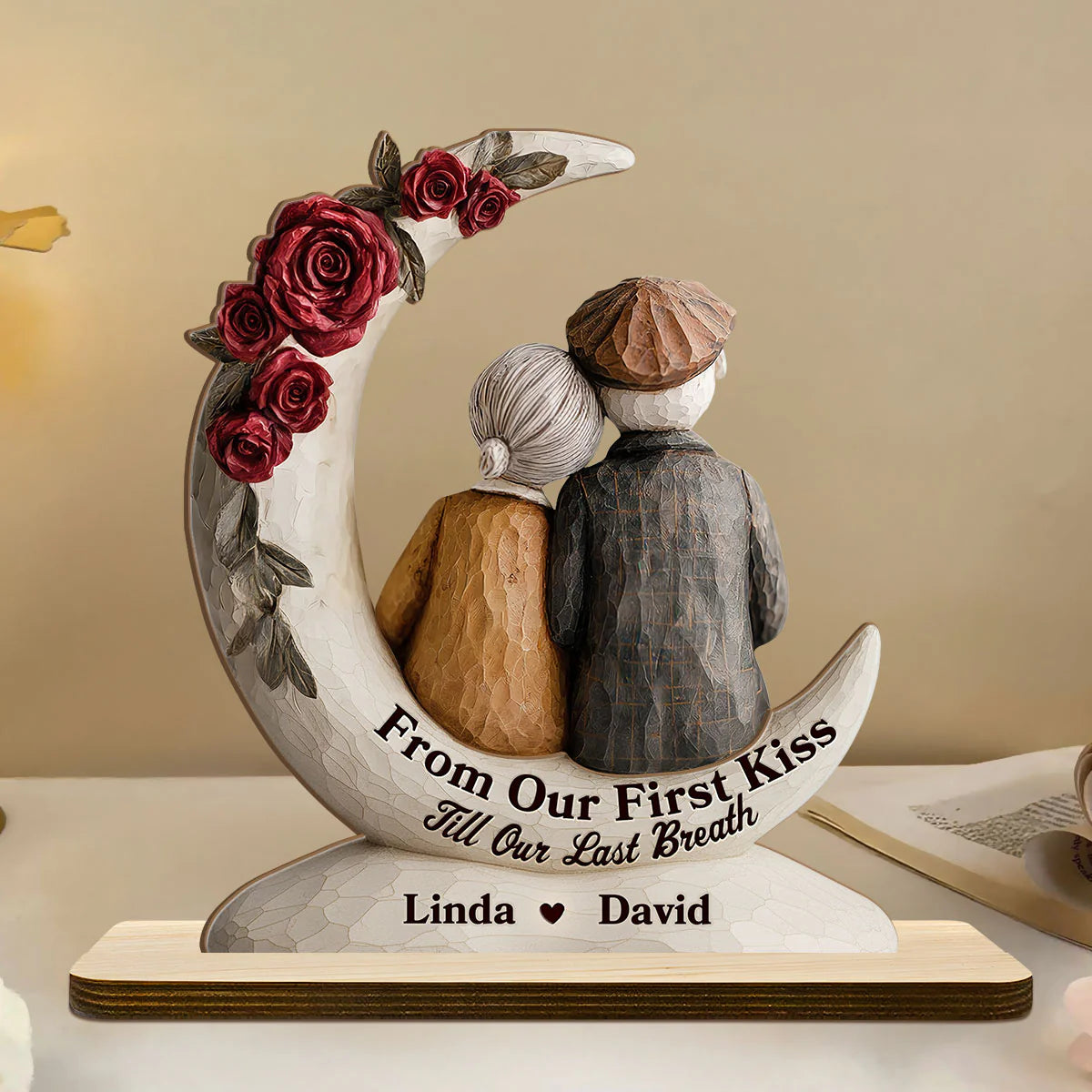 Custom Couple Anniversary Plaque personalization view for Wife