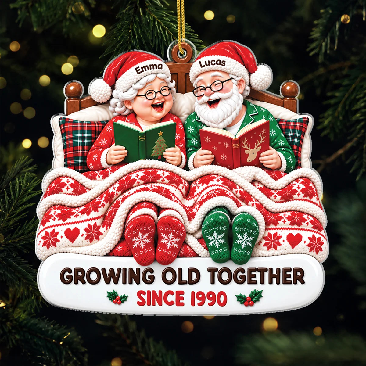 Growing Old Together Personalized Acrylic Ornament for Couples - Custom Christmas Keepsake Gift