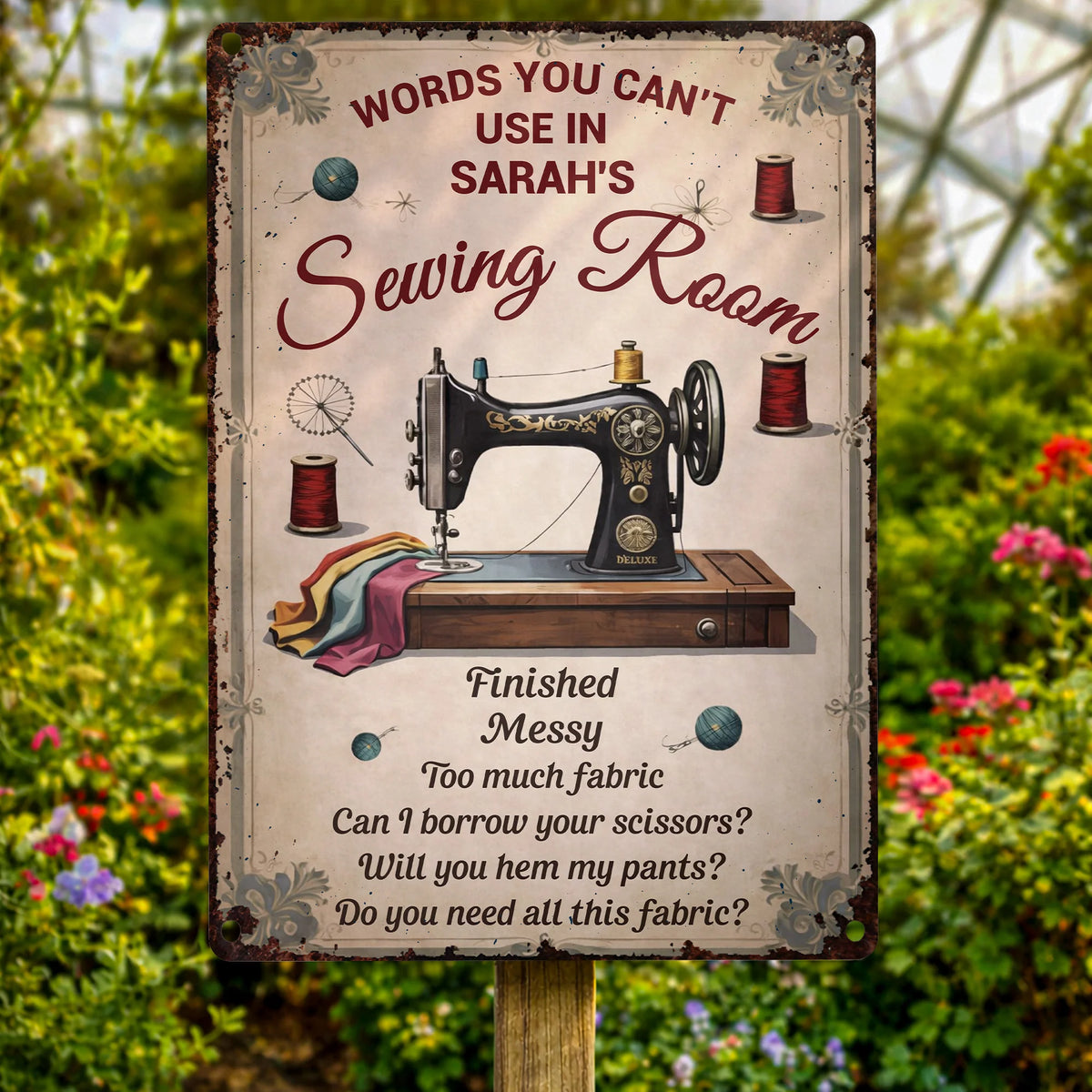 Words You Can't Use In My Sewing Room Sign