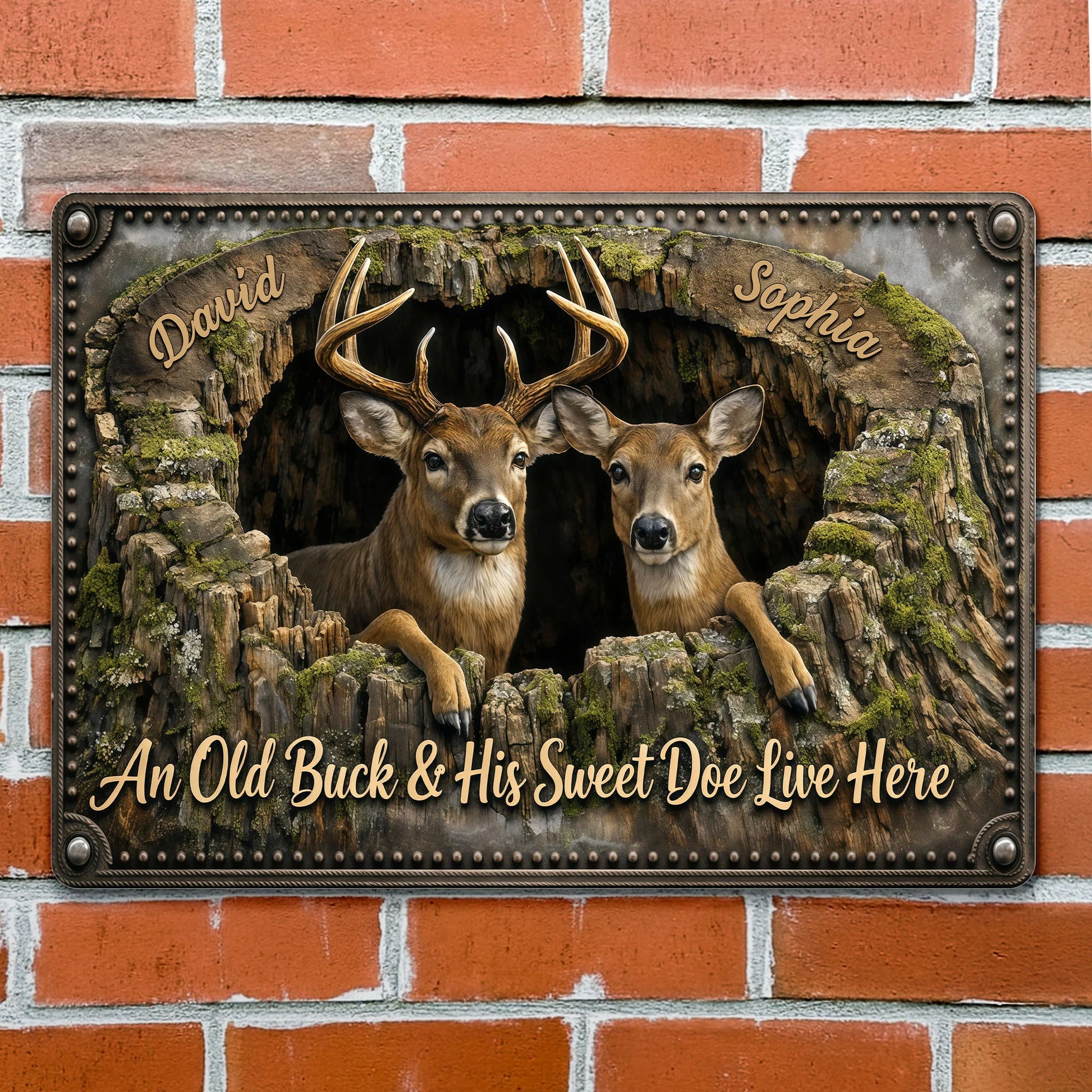 Custom Deer Couple Metal Sign personalization view for Couples
