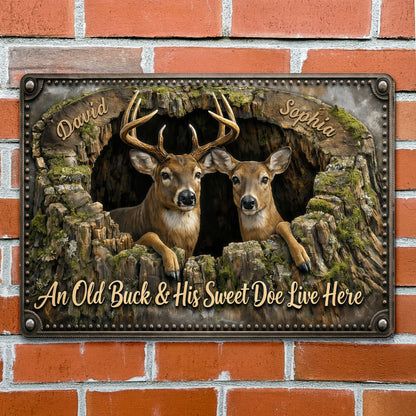 Custom Deer Couple Metal Sign personalization view for Couples