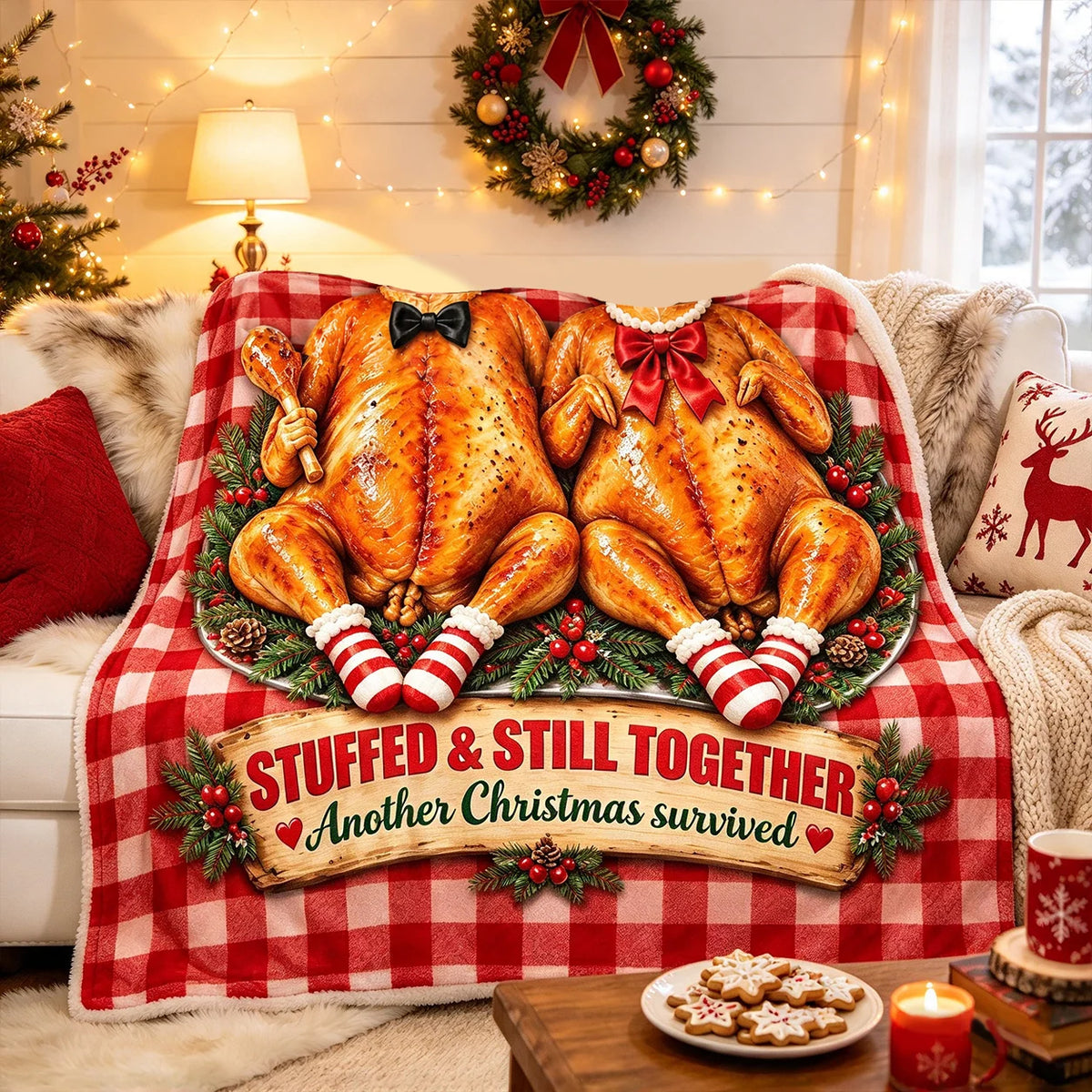 Turkey Couple - Fleece Blanket - Gifts for Couple Family fd6176d7-d5c6-4d6a-9488-79568816f5a8-Banner-4.jpg