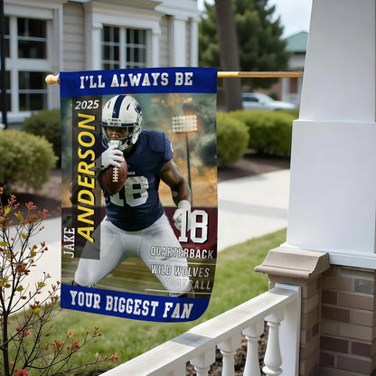 Personalized Football Garden Flag personalization view for Mom