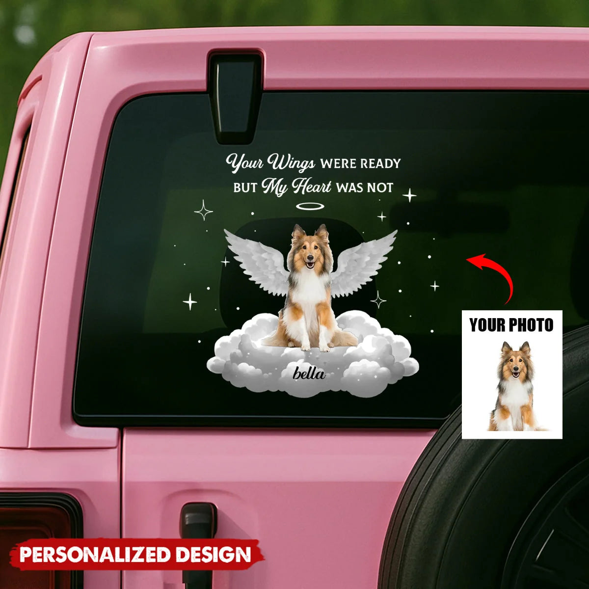 You Left Paw Prints On My Heart - Personalized Pet Memorial Car Decal Sticker Gift for Dog Owners