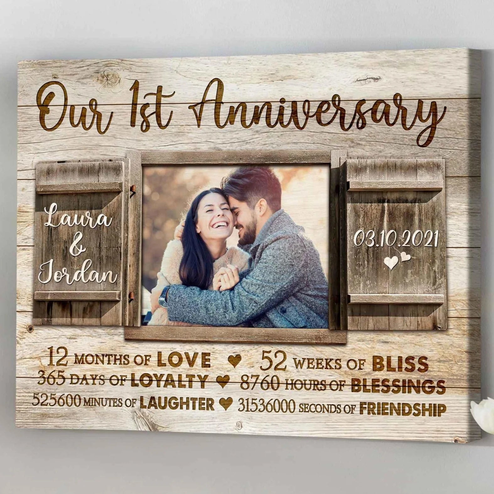 1St Anniversary Paper Gift personalization view for Husband