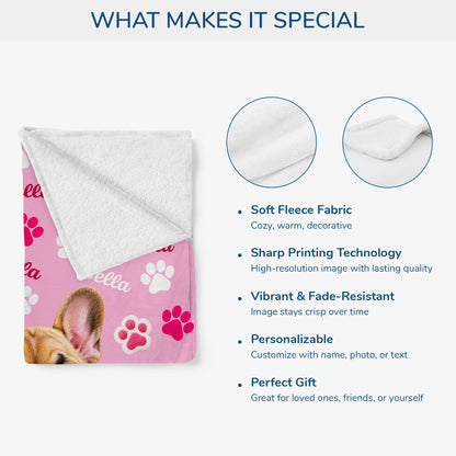 Custom Pet Face Photo Blanket - Personalized Keepsake for Dog and Cat Lovers