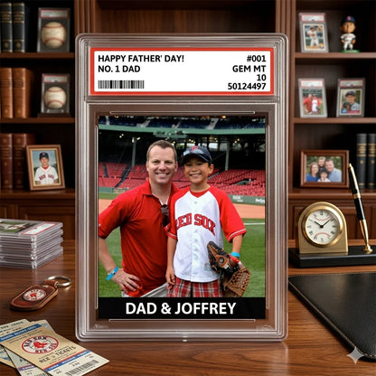 Personalized baseball card photo acrylic plaque keepsake gift for mom and dad