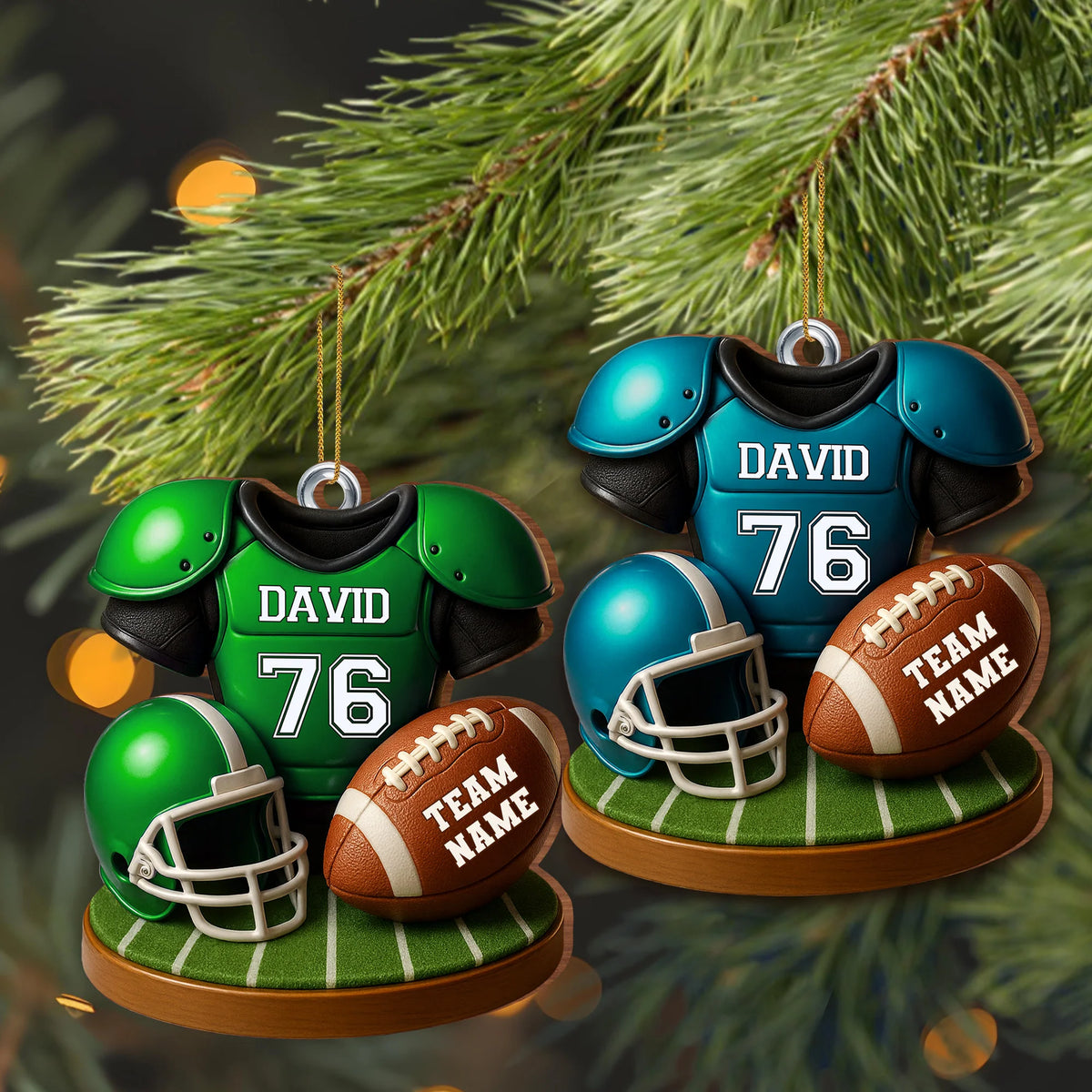 Customizable Football Team Ornament Perfect for Sports Enthusiasts