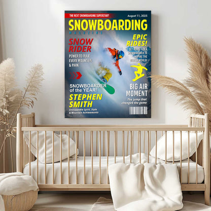 Canvas / Poster material and size view - Custom Snowboarding Magazine Cover