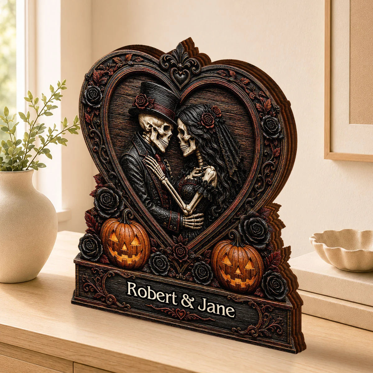 Personalized Skeleton Couple Plaque personalization view for Couples
