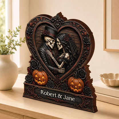 Personalized Skeleton Couple Plaque personalization view for Couples