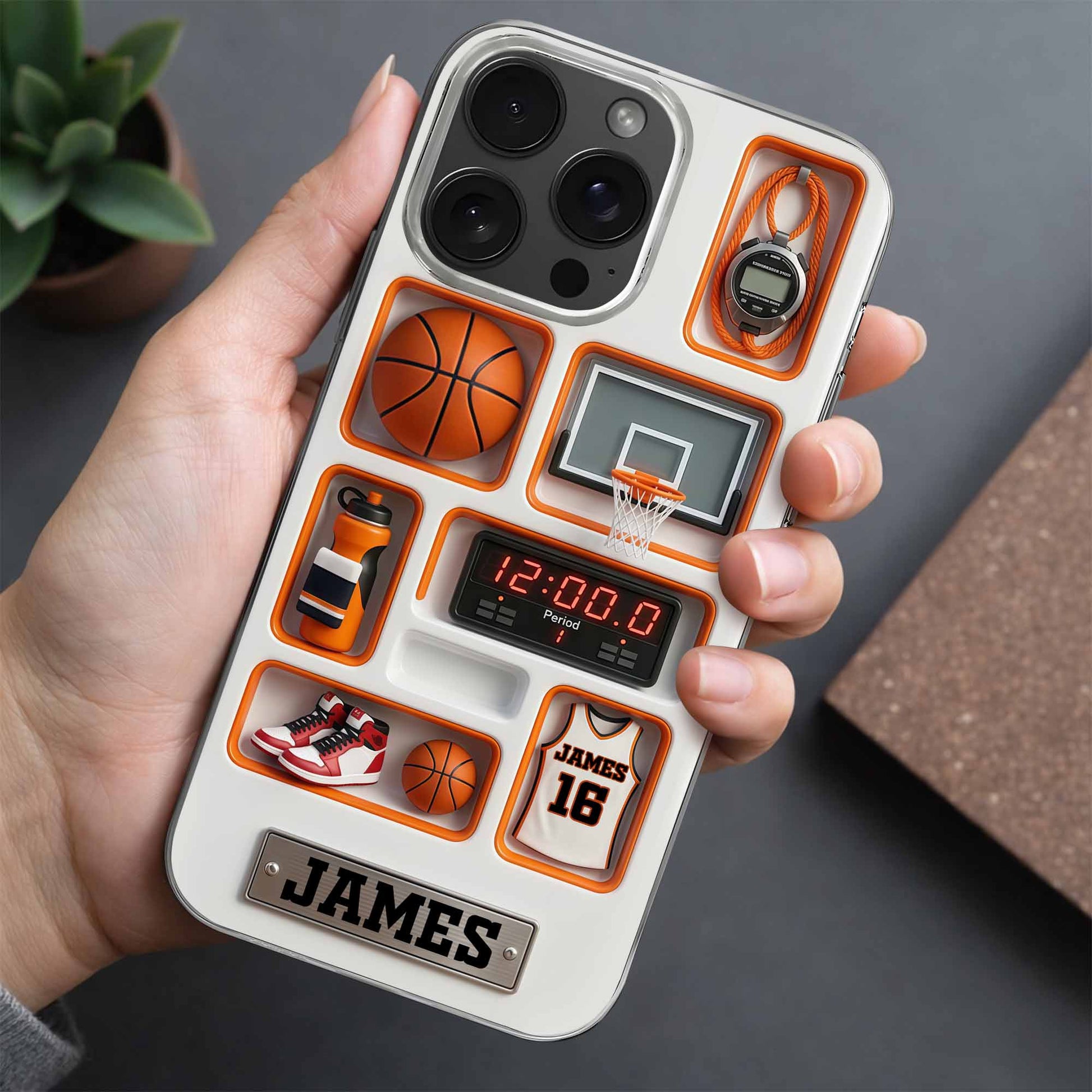 Personalized Basketball Phone Case - Custom Jersey & Hoop Sports Gift for Basketball Lovers