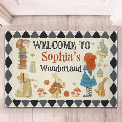 "Welcome To My Wonderland" - Personalized Storybook Doormat for Kids & Grandkids