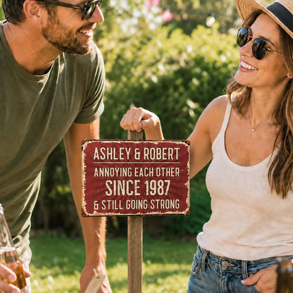 Custom Annoying Each Other Since Metal Sign for Couples with personalized design details for meaningful gifting image 6