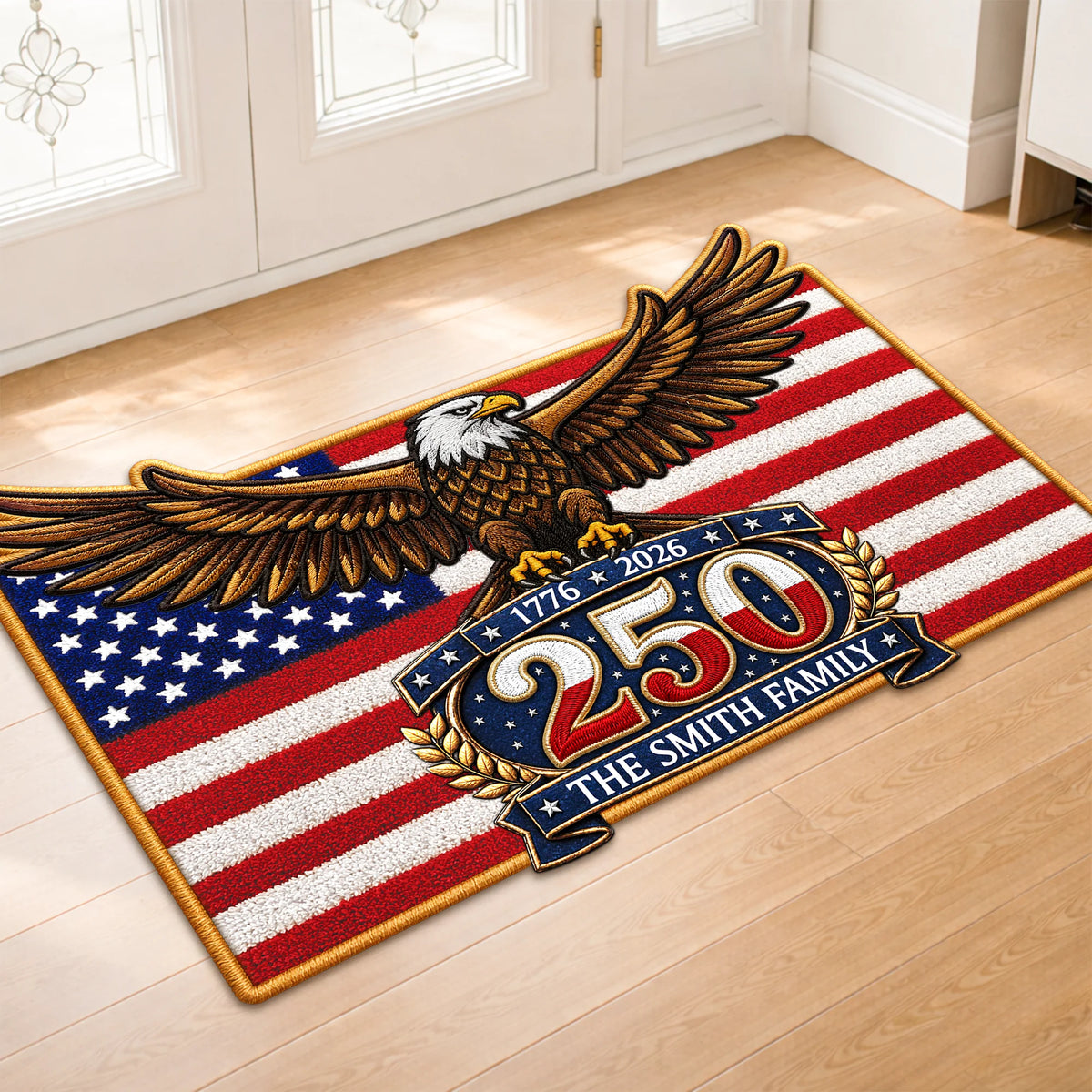 America 250th Custom Doormat - Personalized 4th of July Gift for Family