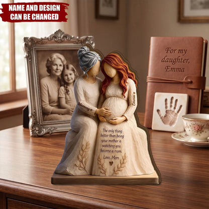 Watching You Become A Mom Personalized Wooden Block - Custom Gift for Pregnant Daughter