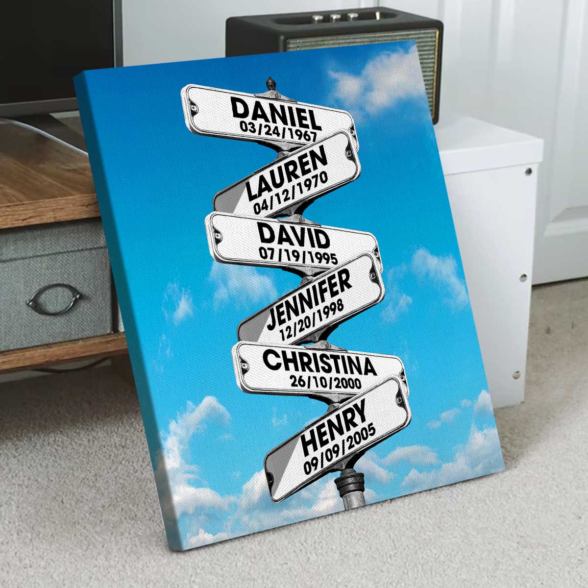 Canvas / Poster material and size view - Custom Blended Family Wall Art