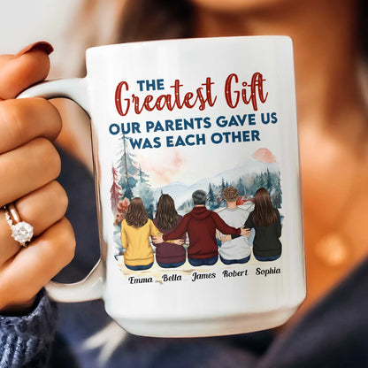 "Greatest Gift Our Parents Gave Us" Personalized Sibling Mug - Custom Brother and Sister Coffee Cup