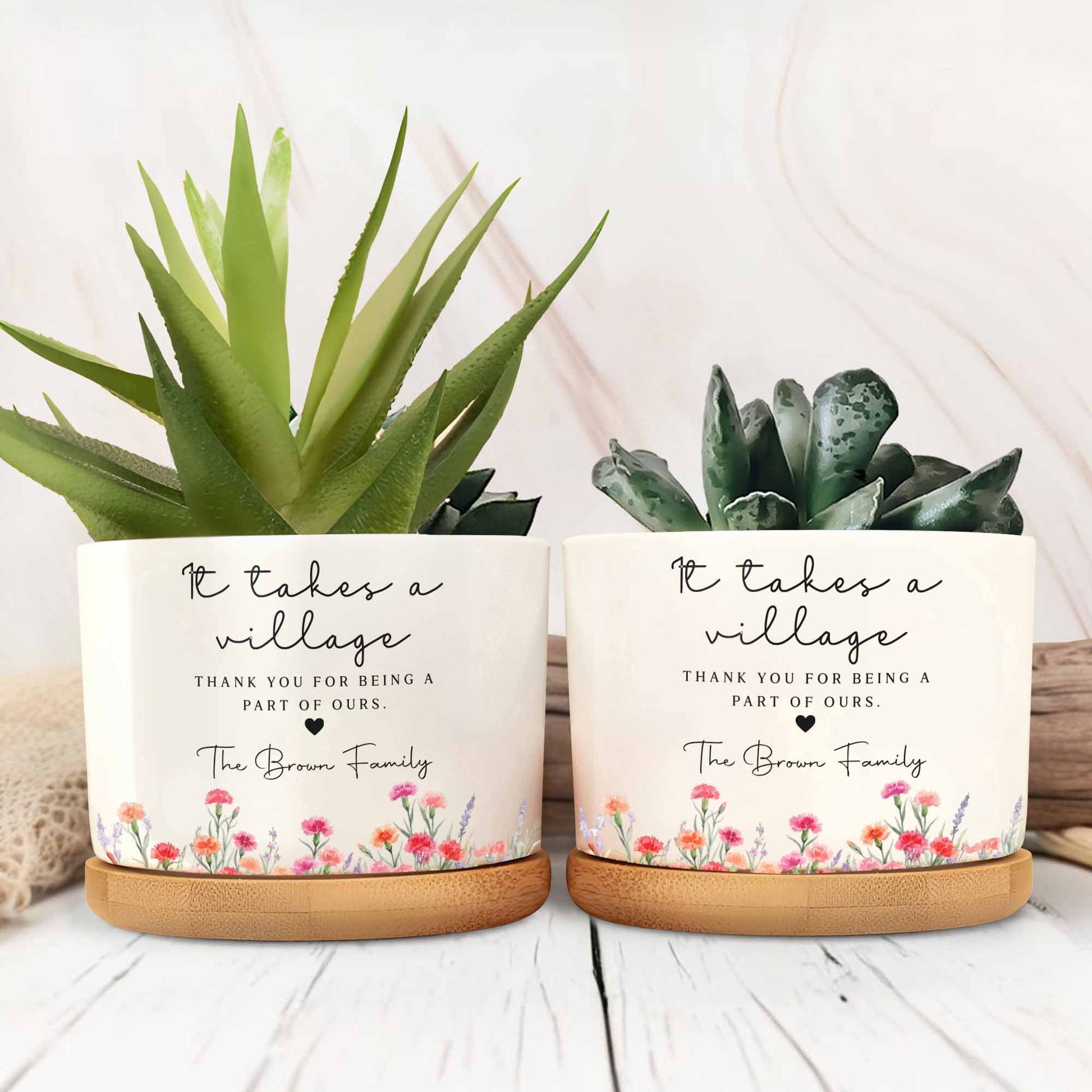 Personalized Ceramic Plant Pot personalization view for Teacher