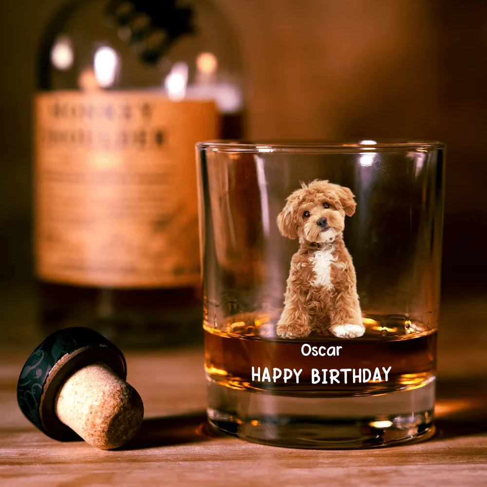 Custom Dog Photo Whiskey Glass for Dog Lovers with personalized design details for meaningful gifting image 6