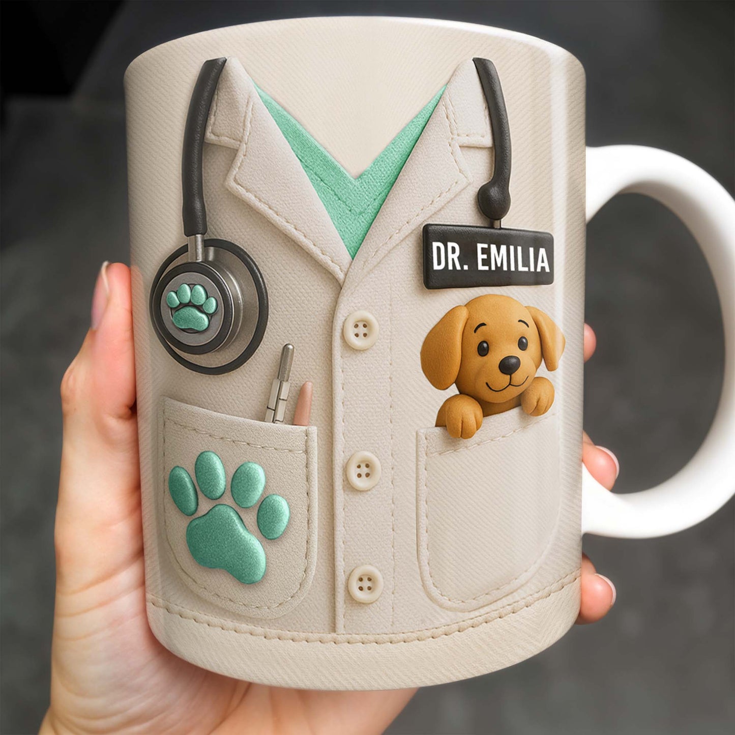 Personalized Vet Lab Coat Coffee Mug - Custom Veterinarian Gift for Dog Lovers and Vet Techs