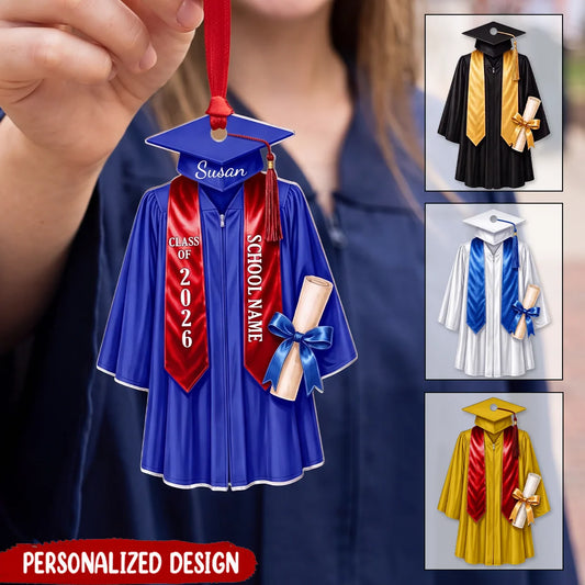 Class of 2026 Personalized Graduation Gown Ornament - Christmas Tree Keepsake for Graduates