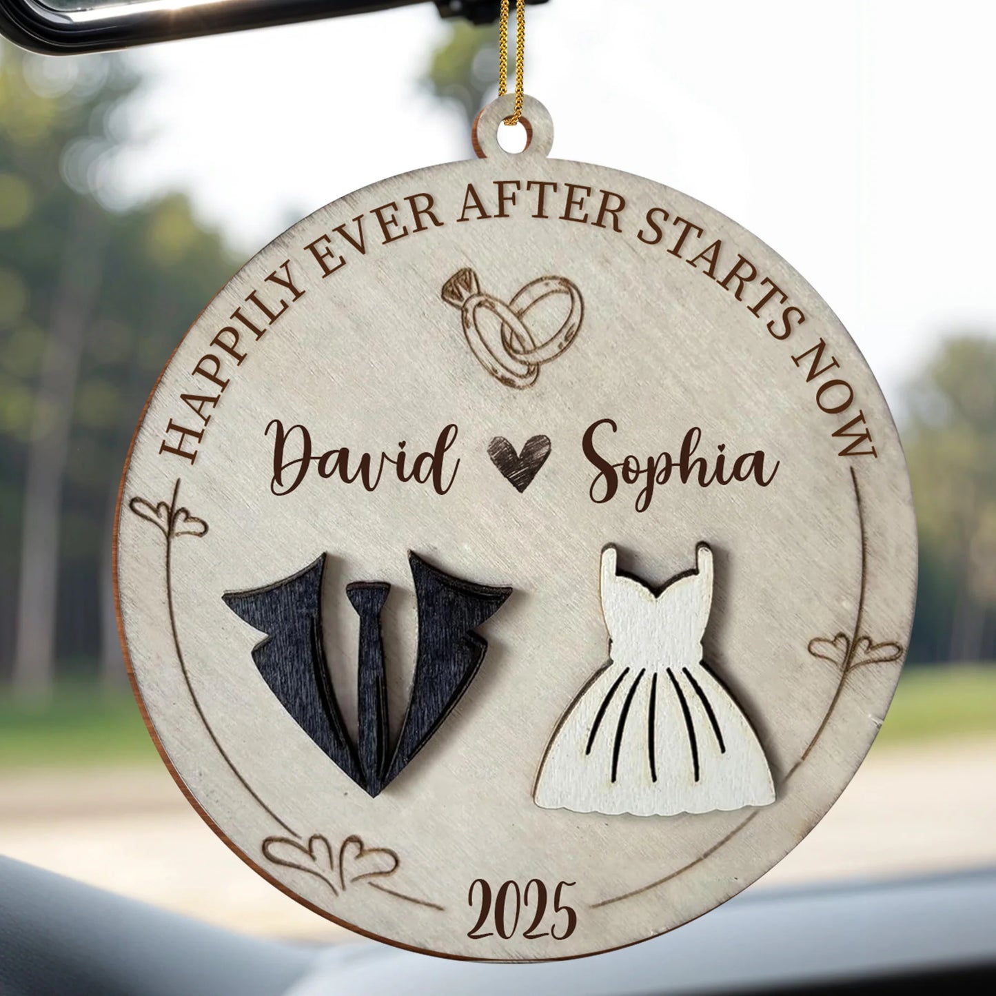 Personalized Wedding Ornament for Couples with personalized design details for meaningful gifting image 7