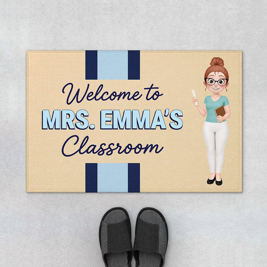 "Welcome to Classroom" Custom Teacher Doormat - Personalized Back to School Gift