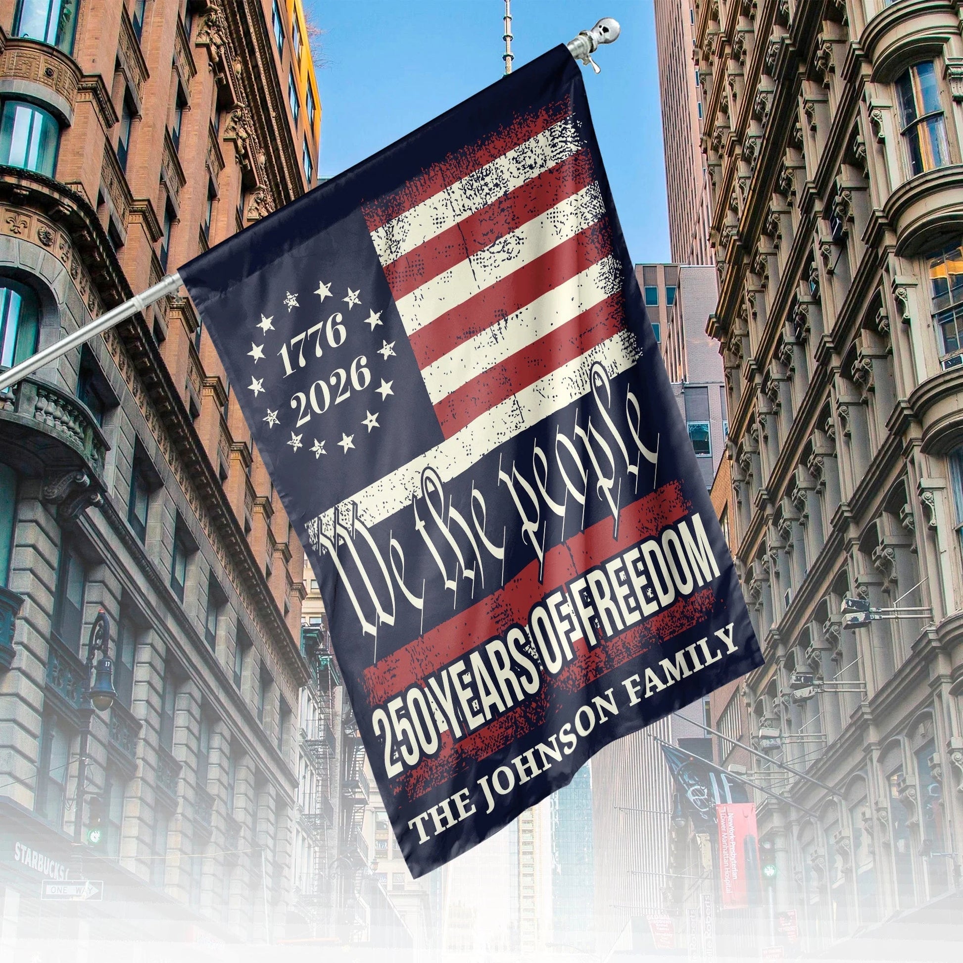 Garden Flag material and size view - America 250Th Anniversary Garden Flag