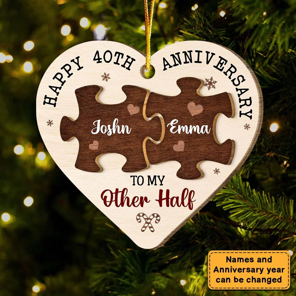 Custom 40Th Anniversary Ornament for Wife with personalized design details for meaningful gifting