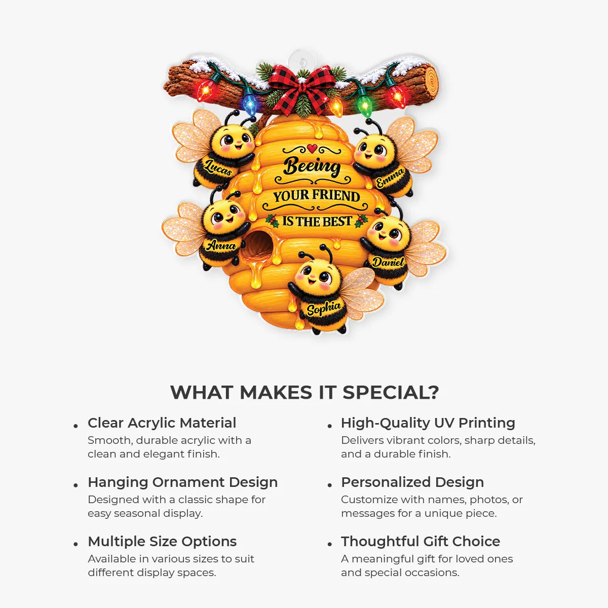Beeing Your Friend Is The Best Personalized Acrylic Ornament - Christmas Keepsake for Best Friends