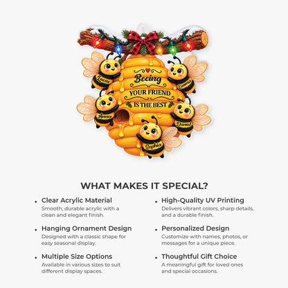 Beeing Your Friend Is The Best Personalized Acrylic Ornament - Christmas Keepsake for Best Friends