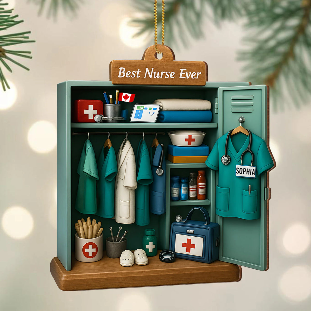 Best Nurse Ever With Medical Uniform and Supplies