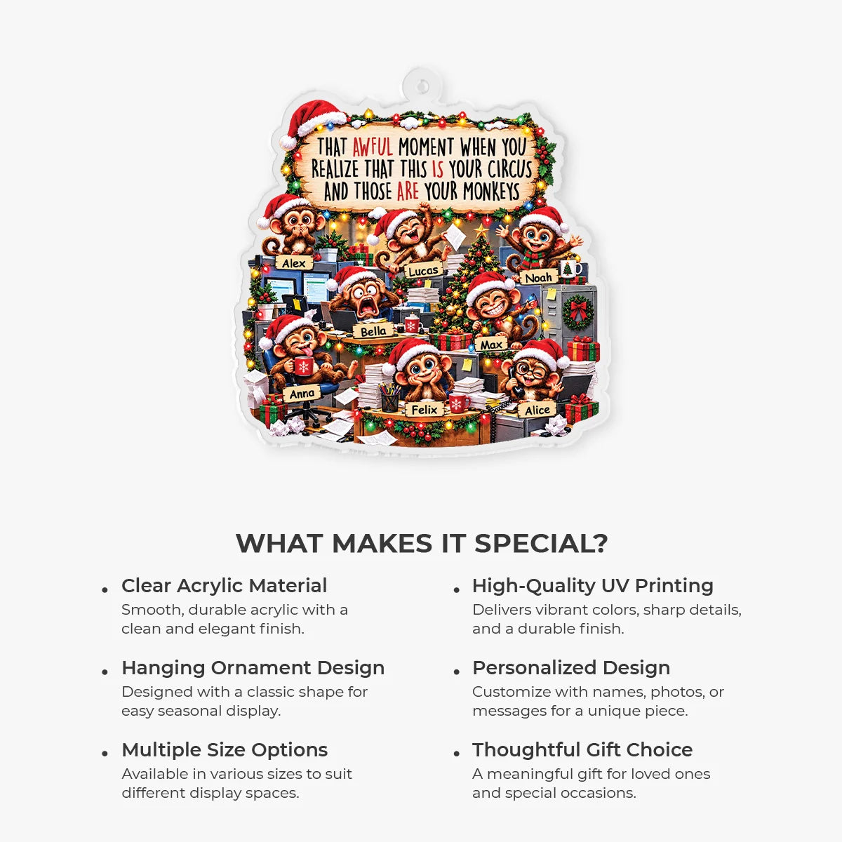 This Is Your Circus Personalized Acrylic Ornament - Funny Christmas Gift for Boss & Coworkers