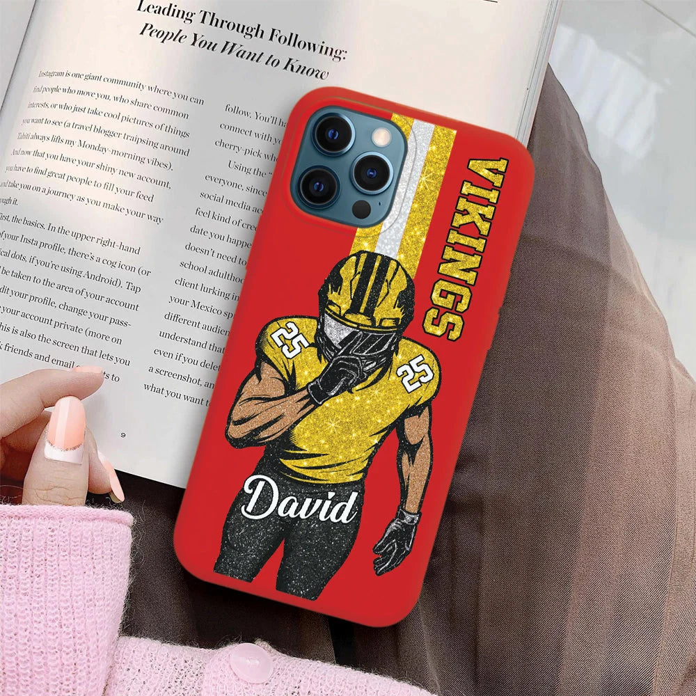 Custom Football Player Phone Case - Personalized Name Number Team Gift for Football Fans