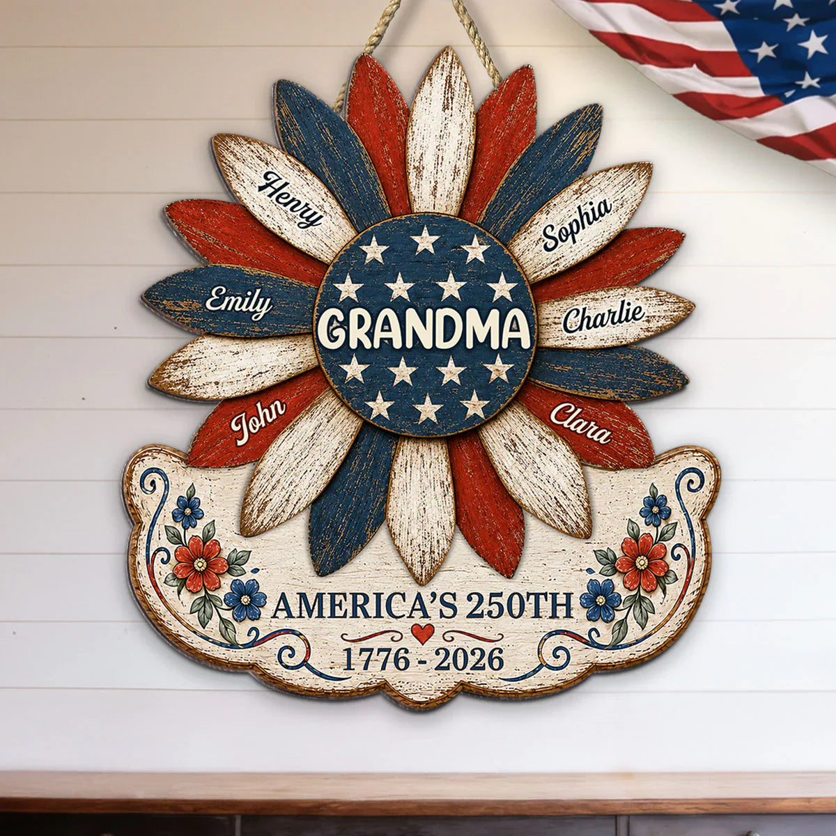 Custom Grandma Sunflower Wood Sign for Grandma with personalized design details for meaningful gifting
