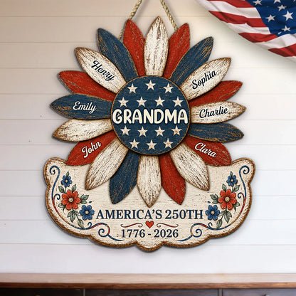 Custom Grandma Sunflower Wood Sign for Grandma with personalized design details for meaningful gifting