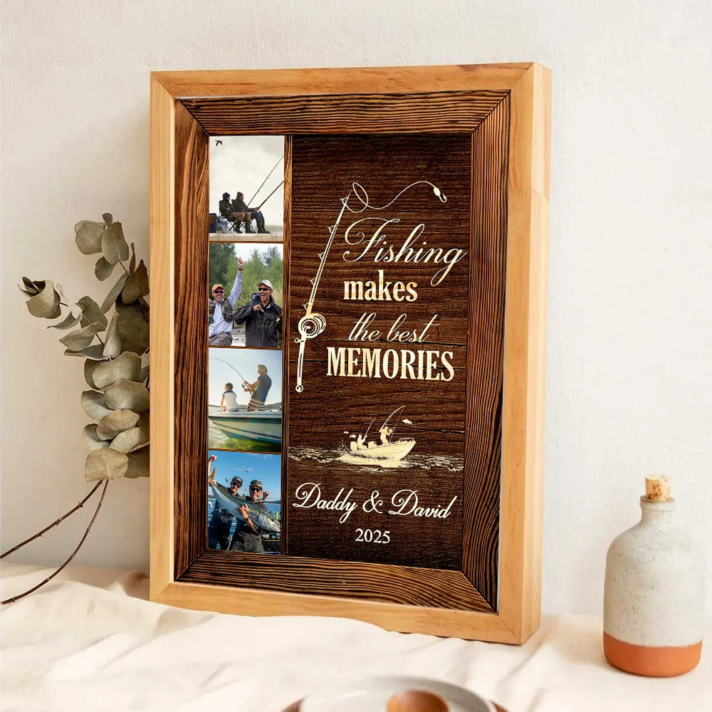 "Fishing Makes The Best Memories" Personalized Canvas / Poster - Custom Photo Gift for Fishing Lovers