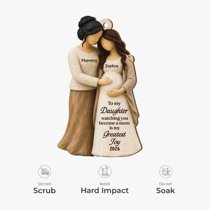 "Watching You Become A Mom" Personalized Wooden Ornament - Christmas Gift for Daughter