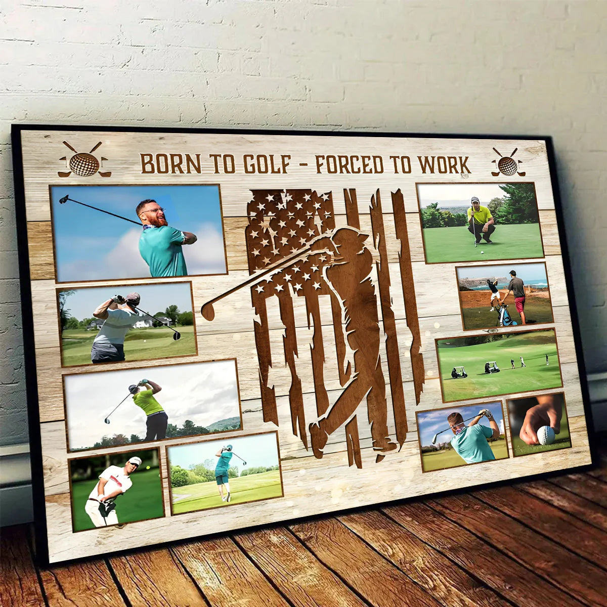 Personalized Us Golf Photo Collage personalization view for Dad