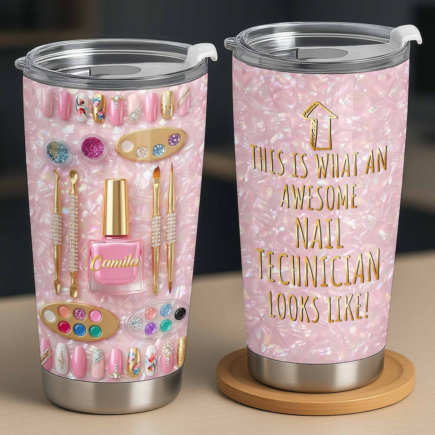 Personalized Nail Tech Tumbler for Best Friends with personalized design details for meaningful gifting image 10