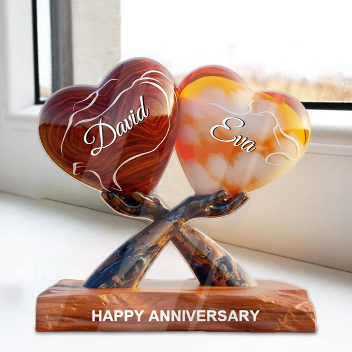 Personalized Acrylic Couple Plaque personalization view for Couples