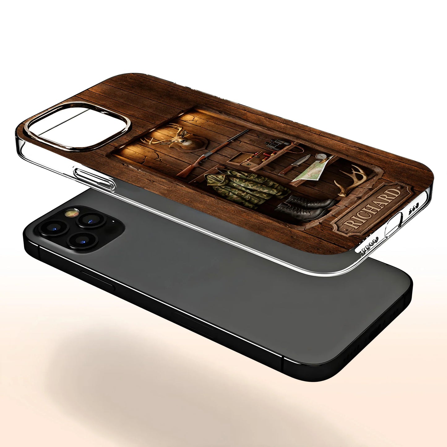 Phone Case material and size view - Custom Hunting Cabin Phone Case