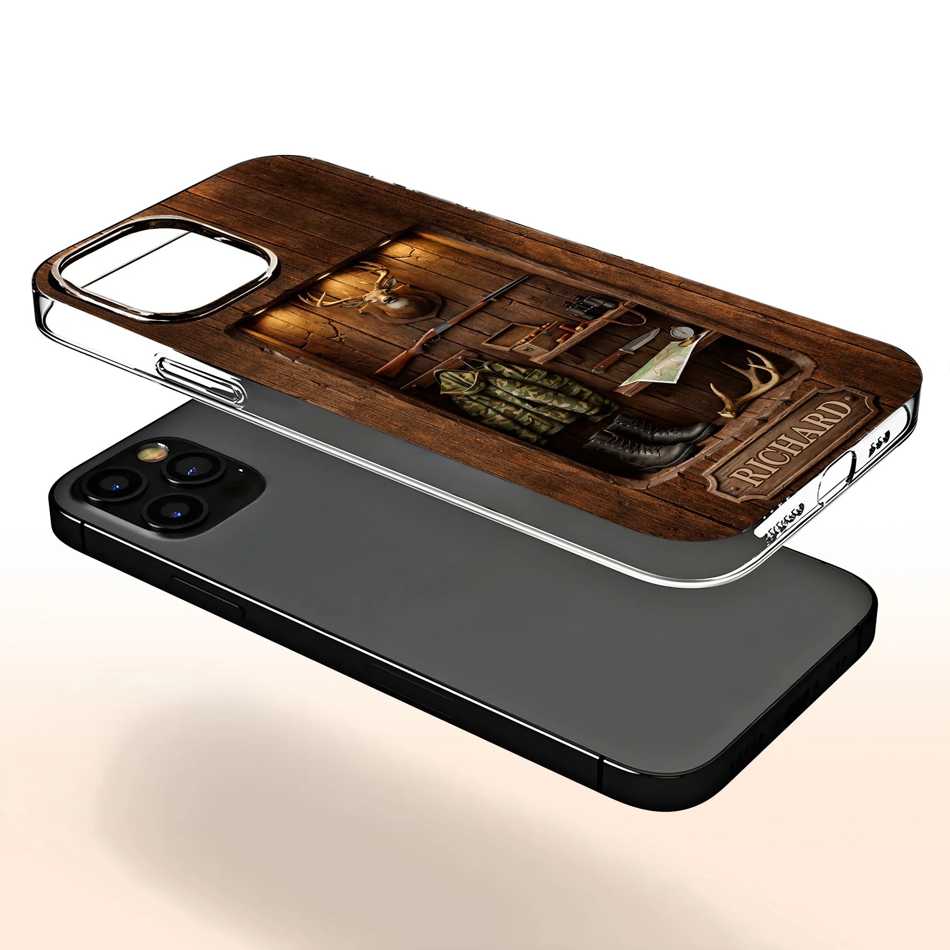 Phone Case material and size view - Custom Hunting Cabin Phone Case