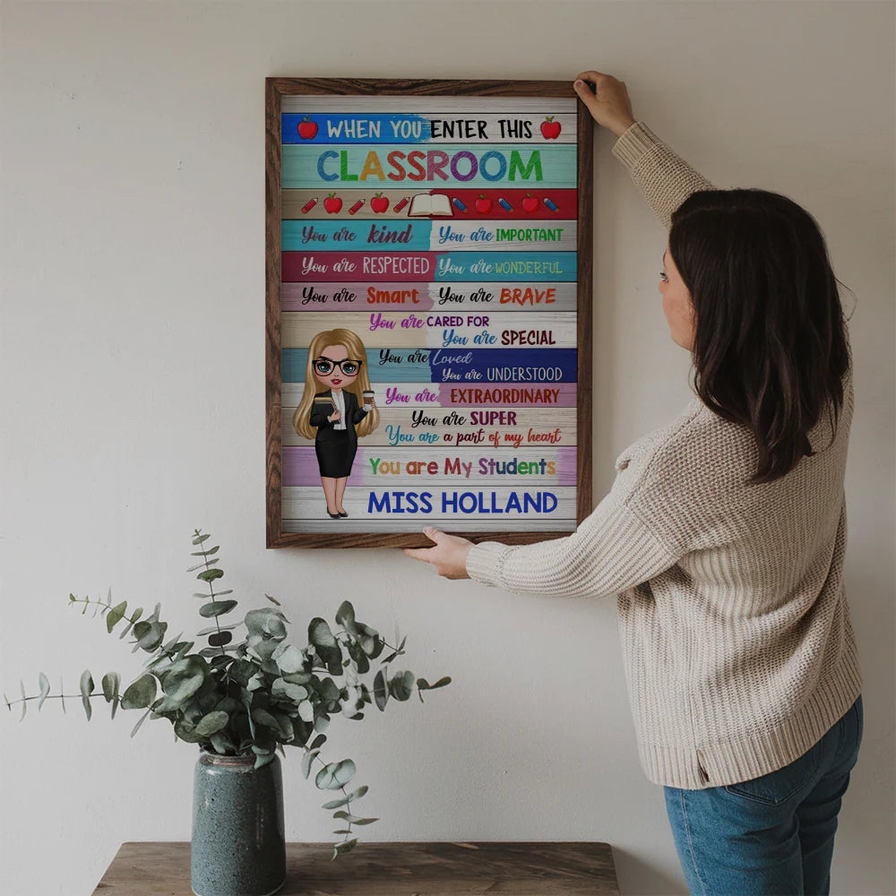 Personalized Classroom Welcome Sign personalization view for Teacher