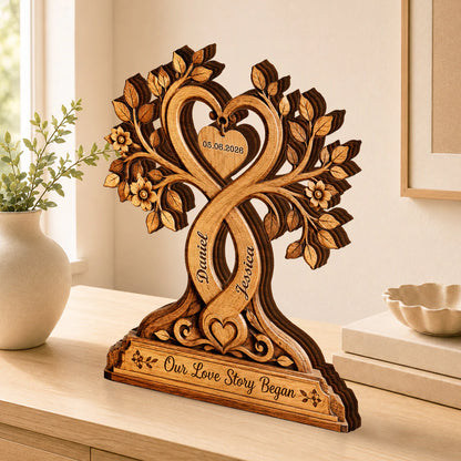 Plaque material and size view - Custom Couple Love Story Plaque
