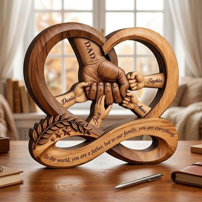 Wood Sign material and size view - Custom Dad Wooden Block