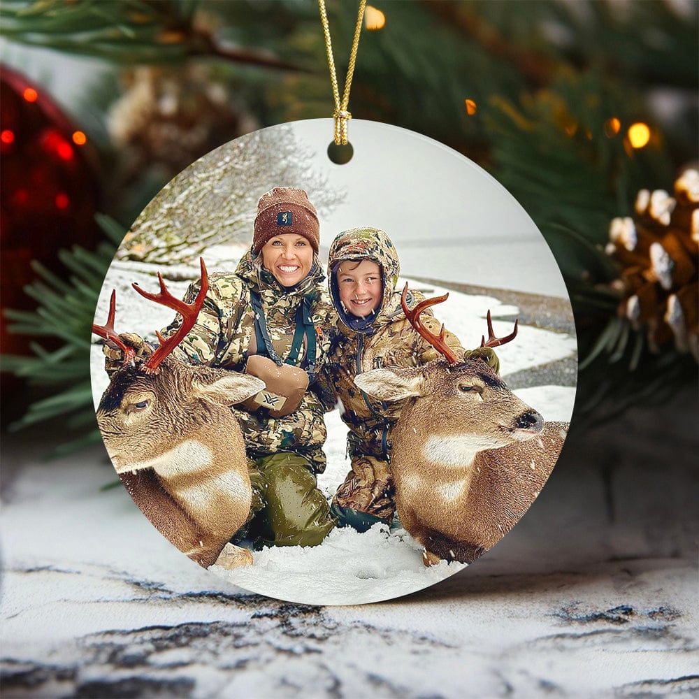 PRINTS10 Custom Photo Your Deer Hunt Ceramic Ornament TH10 892169 3 inch
